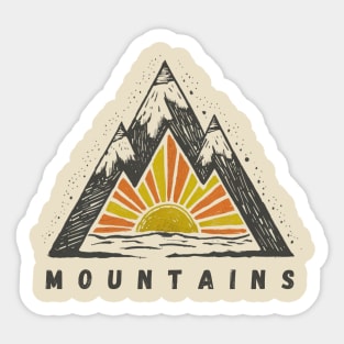 mountains sunset Sticker